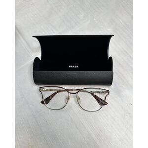 Authentic Prada VPR54U VY3-1O1 Violet Gold 51mm Frames Glasses Italy RX-able